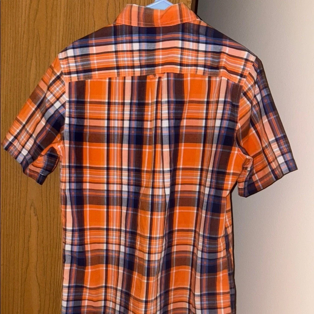 Chaps Men's Orange Plaid Shirt - Picture 2 of 3
